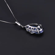 GEM'S BALLET 17.8Ct Natural Iolite Blue Mystic Quartz 925 Sterling Silver Vintage Necklaces & Pendants For Women Fine Jewelry