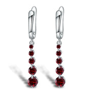 GEM'S BALLET 2.67Ct Natural Red Garnet Gemstone Drop Earrings Genuine Pure 925 Sterling Silver Earrings Fine Jewelry For Women