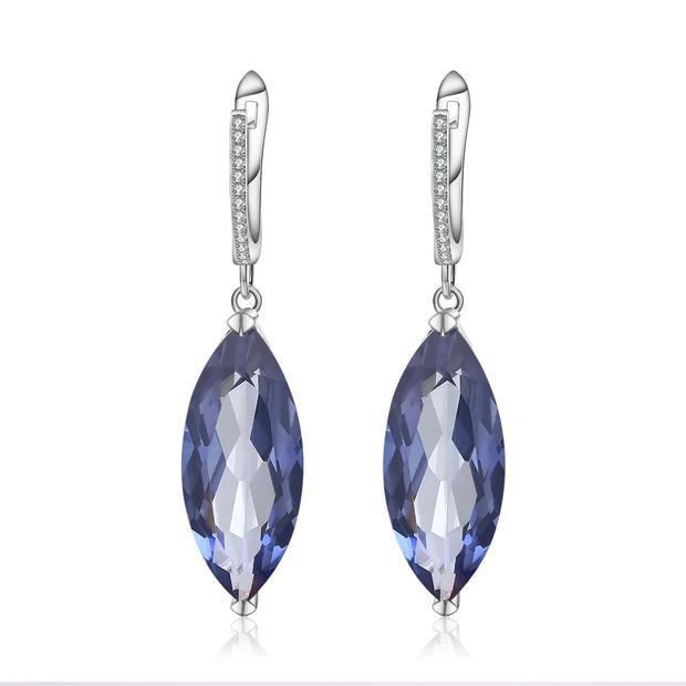 Gem's Ballet 22.9Ct Marquise Natural Iolite Blue Mystic Quartz Drop Earrings 925 Sterling Silver Earrings For Women Fine Jewelry