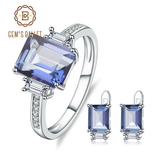 GEM'S BALLET Iolite Blue Mystic Quartz Jewelry Set