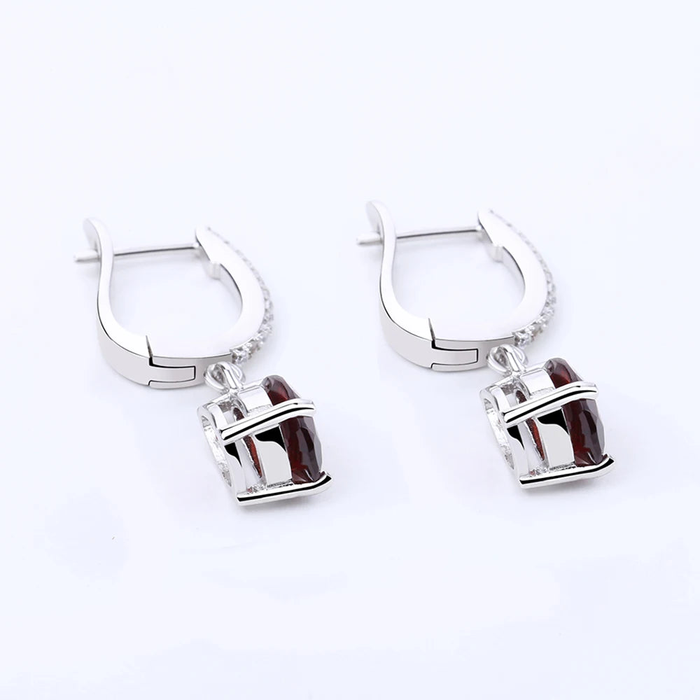 Gem's Ballet 4.31Ct Natural Red Garnet Drop Earrings Solid 925 Sterling Silver Fine Jewelry For Women Gemstone Earrings