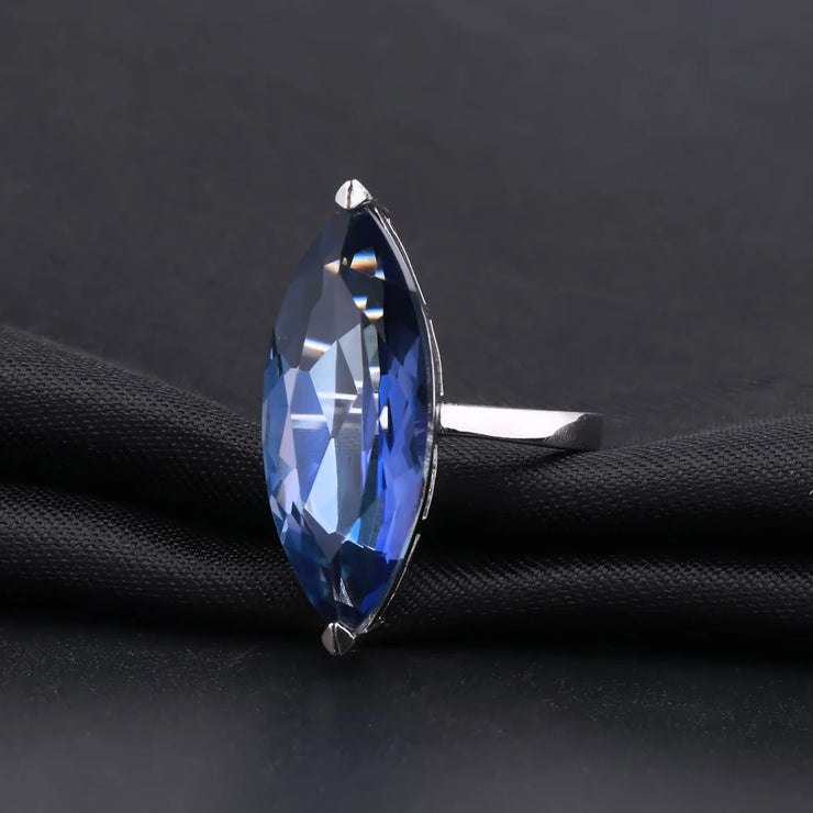 GEM'S BALLET 11.45Ct Marquise Iolite Mystic Quartz Ring