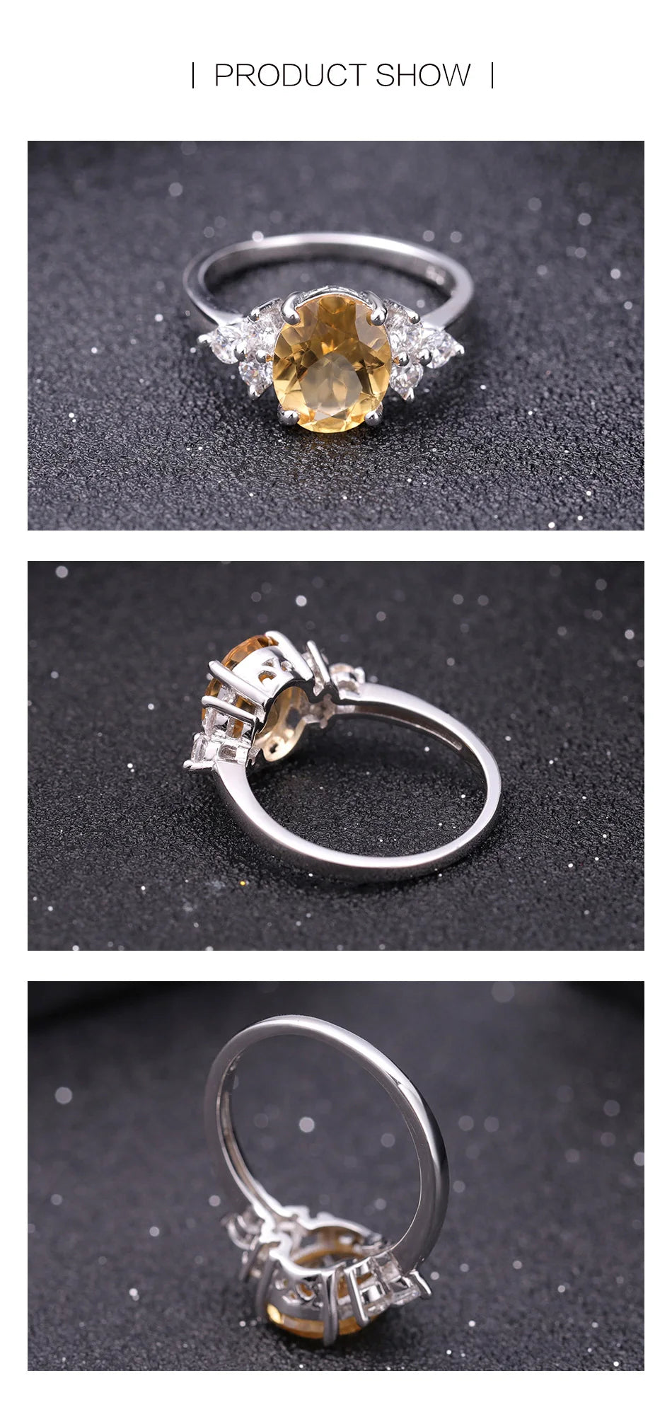 GEM'S BALLET 2.60Ct Natural Citrine Ring – Classic Elegance in Sterling Silver