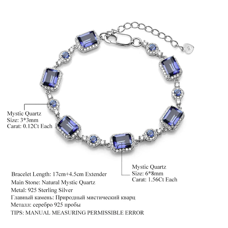 GEM'S BALLET Natural Iolite Blue Mystic Bracelet 925 Sterling Silver Gemstone Bracelets & Bangles For Women Wedding Fine Jewelry