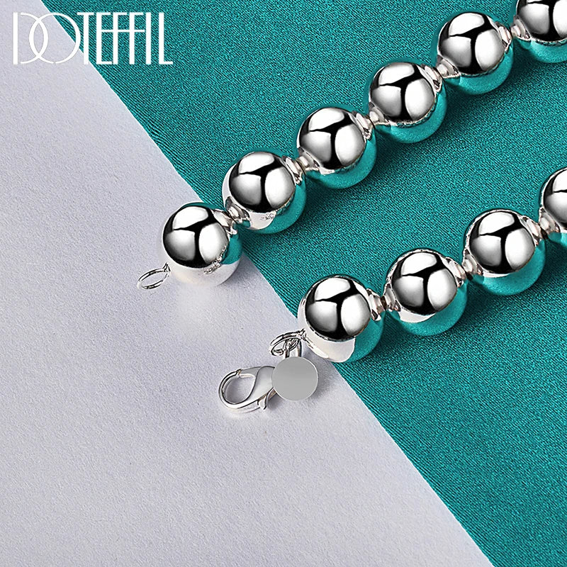 DOTEFFIL 925 Sterling Silver Hollow Bead Bracelet – A Bold & Elegant Statement