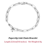 ORSA JEWELS 14K Gold Plated Genuine 925 Sterling Silver Paperclip Neck Chain 6/9.3/12mm Link Necklace for Women Men Jewelry SC39