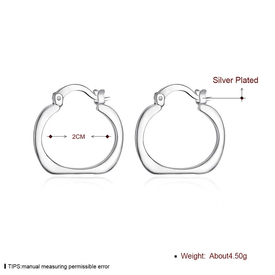 DOTEFFIL 925 Sterling Silver Flat Square Hoop Earrings – Sleek & Modern