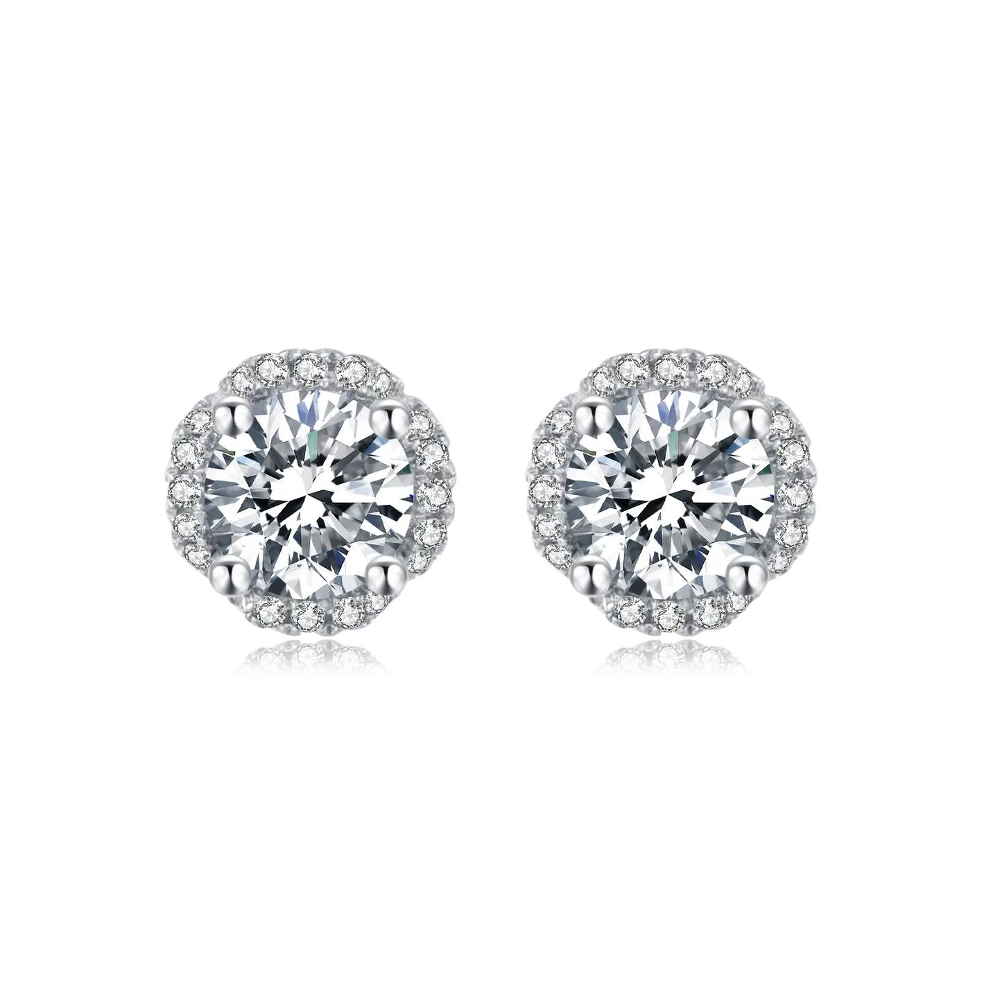 GEM'S BALLET 5.0mm 1.0Ct D Color Moissanite Stud Earrings – Timeless Sparkle & Elegance