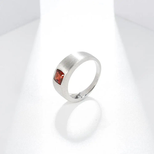GEM'S BALLET 925 Sterling Silver Cushion Cut Men’s Ring – Bold & Timeless