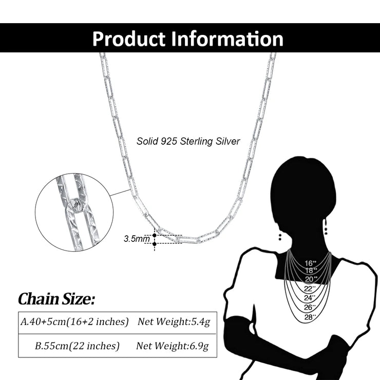 ORSA JEWELS 14K Gold Plated Genuine 925 Sterling Silver Paperclip Neck Chain 6/9.3/12mm Link Necklace for Women Men Jewelry SC39