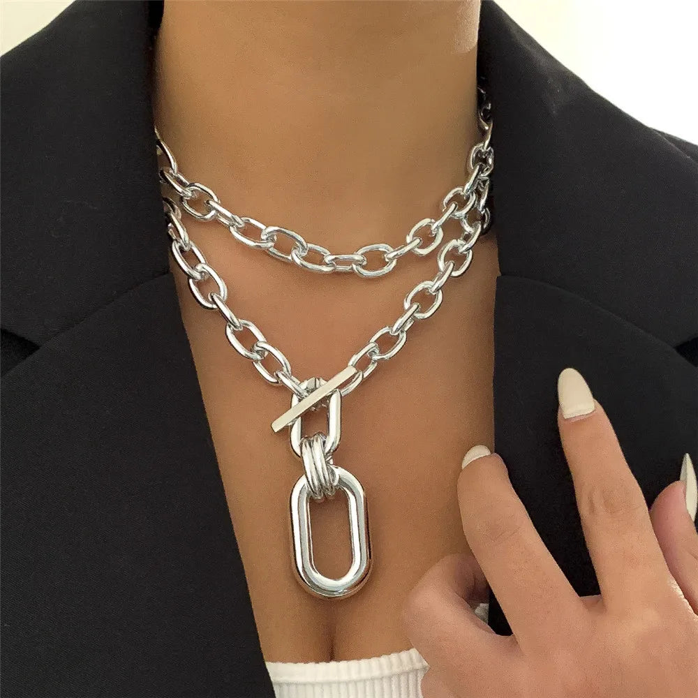 Cosysail Chunky Chain Choker Necklace – Bold &amp; Trendy