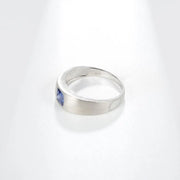 GEM'S BALLET 925 Sterling Silver Cushion Cut Men’s Ring – Bold & Timeless