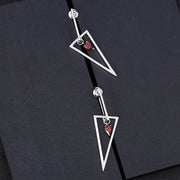 GEM'S BALLET Triangle 925 Sterling Silver Smart Chic Earrings Natural Red Garnet Gemstone Drop Earrings for Women Fine Jewelry