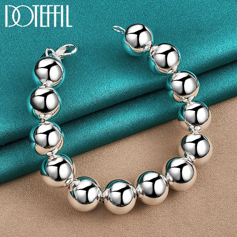 DOTEFFIL 925 Sterling Silver Hollow Bead Bracelet – A Bold & Elegant Statement