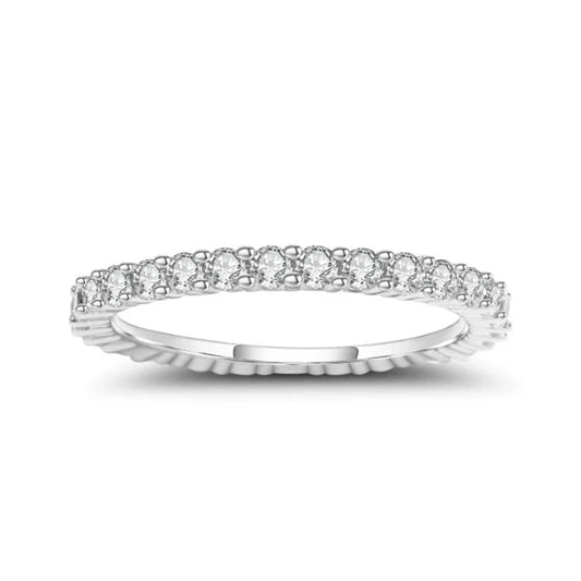 GEM'S BALLET Moissanite Eternity Wedding Band