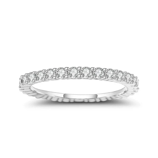 GEM'S BALLET Moissanite Eternity Wedding Band