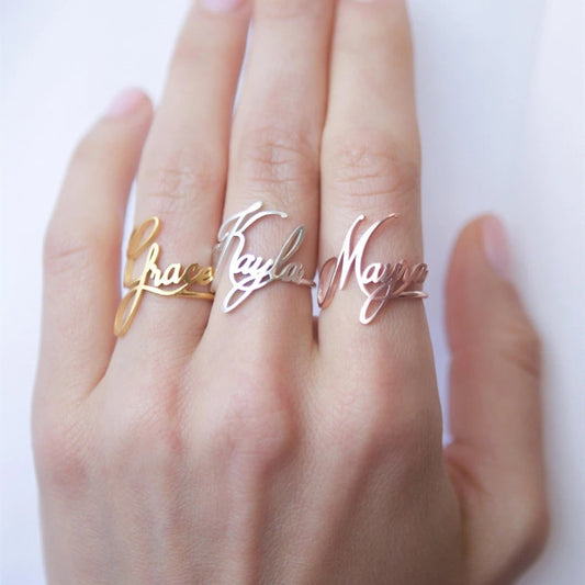 Personalized Stackable Name Rings – Custom Wedding Jewelry