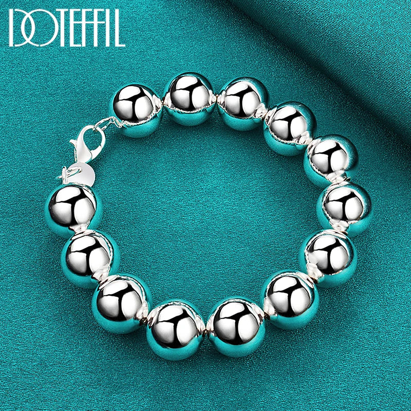 DOTEFFIL 925 Sterling Silver Hollow Bead Bracelet – A Bold & Elegant Statement