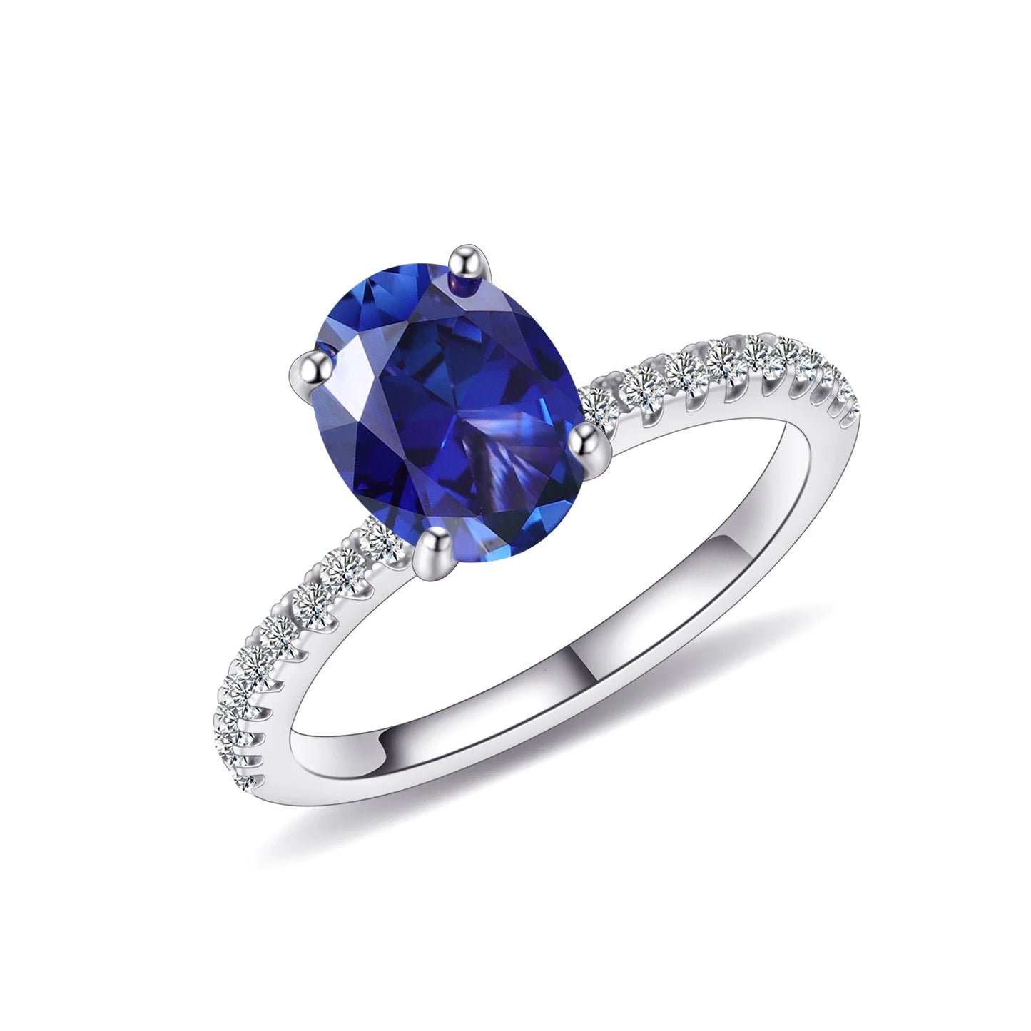 GEM'S BALLET Vintage Oval Blue Sapphire Ring