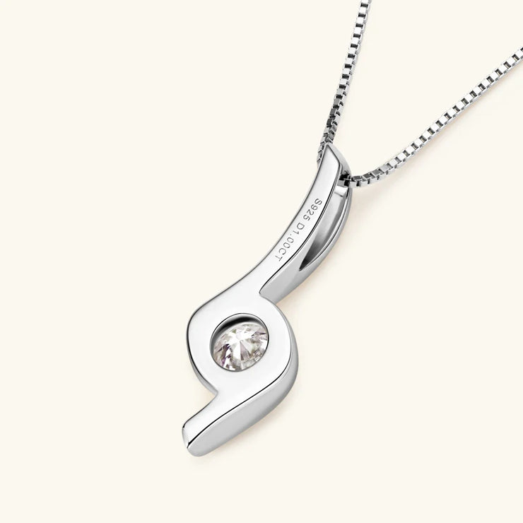 Timeless Brilliance – RAPRGOLD Moissanite Sterling Silver Pendant Necklace