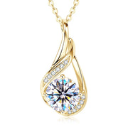 RAPRGOLD 2.0CT Moissanite Classic Pendant Necklace