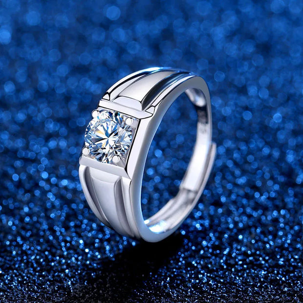 COSFIX 2023 Moissanite Diamond Rings For Couple 1ct Round Cut Women Moissanite Diamond Ring Wedding Moissanite Rings For Men