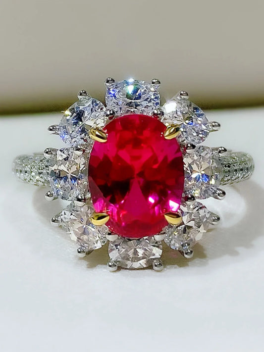 3-Carat Genuine Pigeon Blood Ruby Ring – Gold Plated 925 Silver