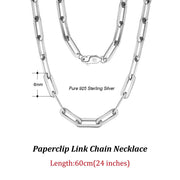 ORSA JEWELS 14K Gold Plated Genuine 925 Sterling Silver Paperclip Neck Chain 6/9.3/12mm Link Necklace for Women Men Jewelry SC39
