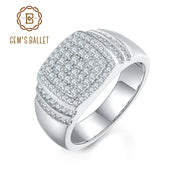 GEM'S BALLET Moissanite Men's Ice Out Ring – Bold & Sophisticated
