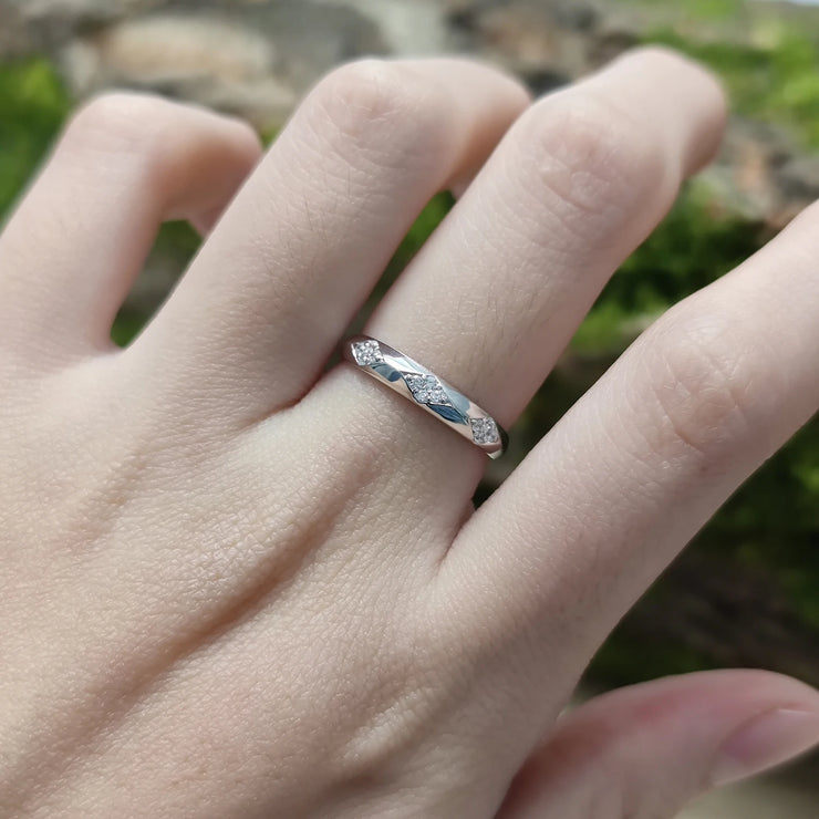 GEM'S BALLET 925 Sterling Silver Couple Ring Set Moissanite Ring Wedding Band Moissanite Matching Rings For Him For Her