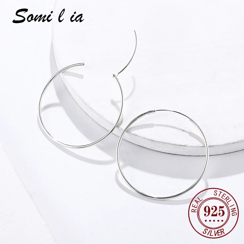 SOMILIA Platinum Big Hoop Earrings – Elegant & Versatile