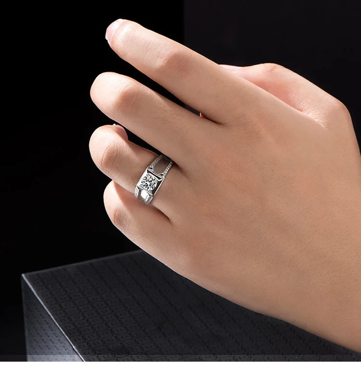COSFIX 2023 Moissanite Diamond Rings For Couple 1ct Round Cut Women Moissanite Diamond Ring Wedding Moissanite Rings For Men