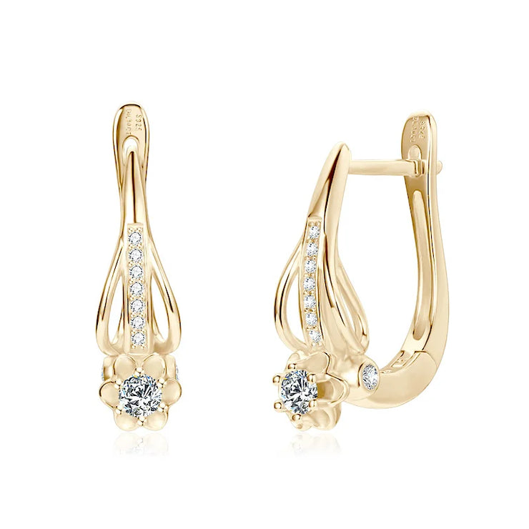 Sterling Silver Moissanite Hoop Earrings – Timeless Sparkle & Elegance