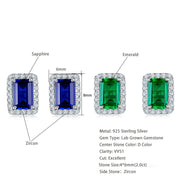Lab Grown Sapphire/Emerald Vintage Stud Earrings