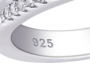 Newshe Genuine 925 Sterling Silver Three Princess Cut AAAAA CZ Infinite Engagement Rings for Women Fine Wedding Jewelry
