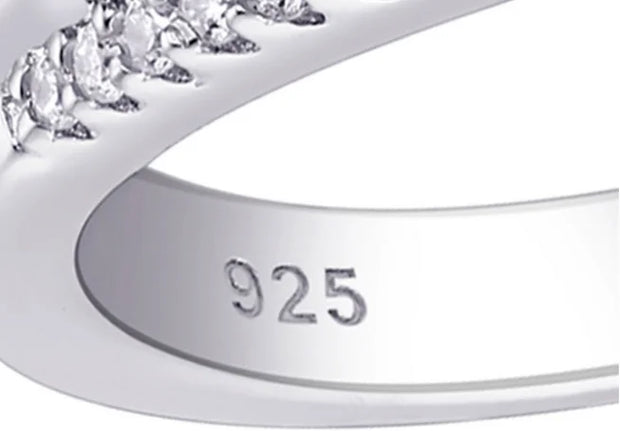 Newshe Genuine 925 Sterling Silver Three Princess Cut AAAAA CZ Infinite Engagement Rings for Women Fine Wedding Jewelry