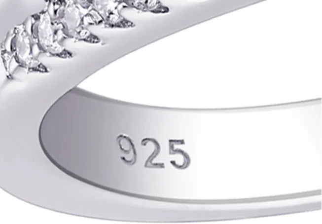 Newshe Genuine 925 Sterling Silver Three Princess Cut AAAAA CZ Infinite Engagement Rings for Women Fine Wedding Jewelry