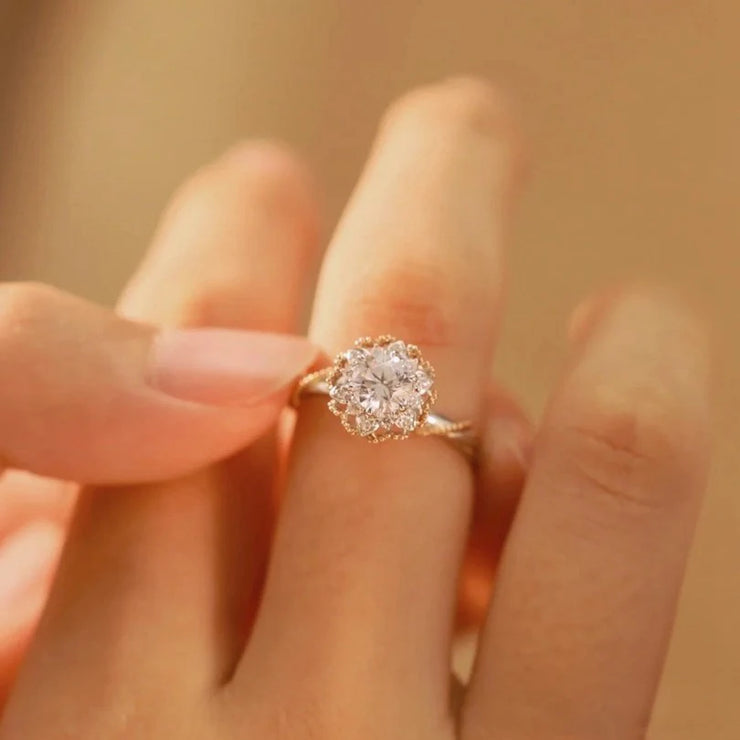 BXINY Luxury 1Carat Moissanite Ring 100% S925 Silver D Color