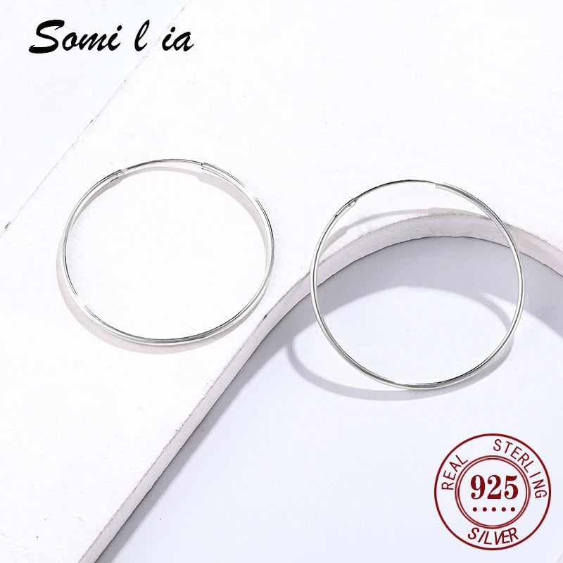 SOMILIA Platinum Big Hoop Earrings – Elegant & Versatile