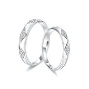 GEM'S BALLET 925 Sterling Silver Couple Ring Set Moissanite Ring Wedding Band Moissanite Matching Rings For Him For Her