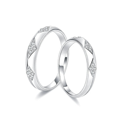 GEM'S BALLET 925 Sterling Silver Couple Ring Set Moissanite Ring Wedding Band Moissanite Matching Rings For Him For Her
