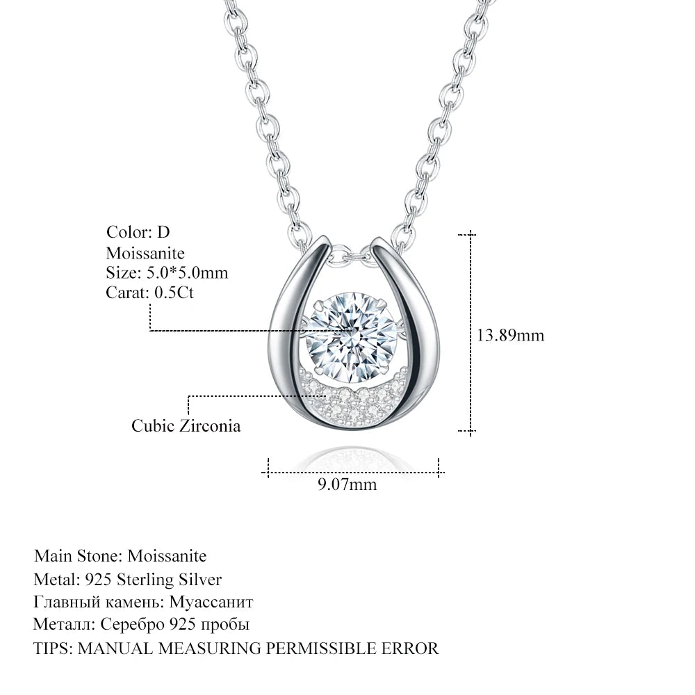 GEM'S BALLET Twinkle Moissanite Pendant – Radiant Elegance