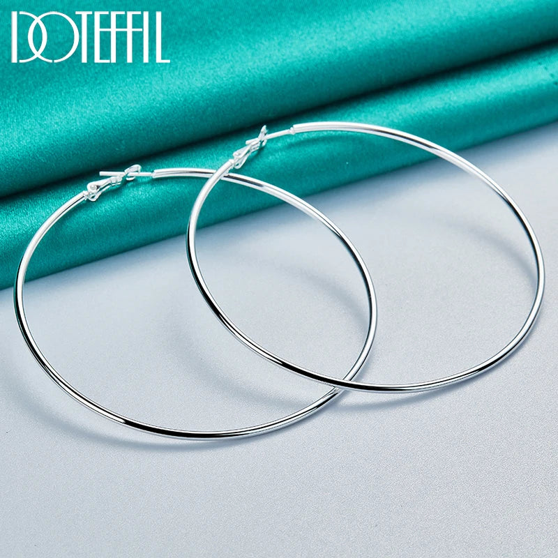 DOTEFFIL 925 Sterling Silver Hoop Earrings – A Timeless Classic