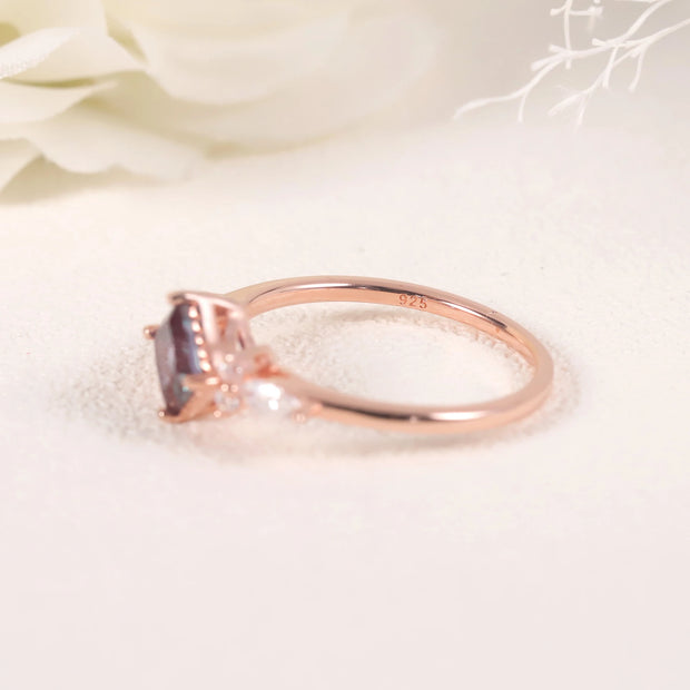 GEM'S BALLET 18K Rose Gold Alexandrite Promise Ring