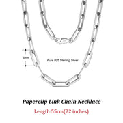 ORSA JEWELS 14K Gold Plated Genuine 925 Sterling Silver Paperclip Neck Chain 6/9.3/12mm Link Necklace for Women Men Jewelry SC39