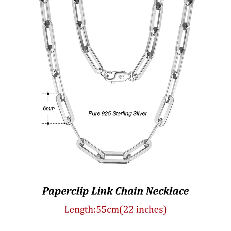 ORSA JEWELS 14K Gold Plated Genuine 925 Sterling Silver Paperclip Neck Chain 6/9.3/12mm Link Necklace for Women Men Jewelry SC39