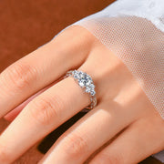 Tapered Trellis Five Stone Moissanite Ring