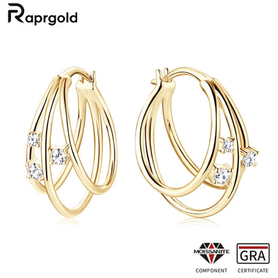 GRA Certified Moissanite Hoop Earrings