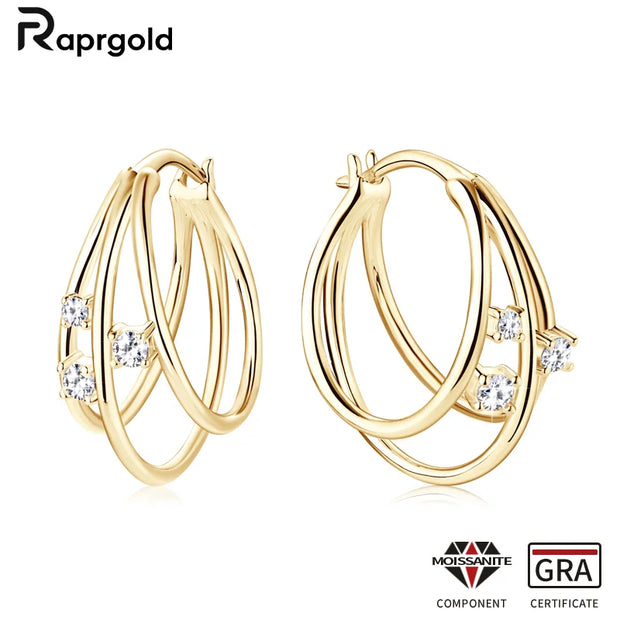GRA Certified Moissanite Hoop Earrings