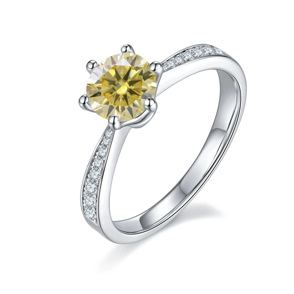 GEM'S BALLET Gold & Silver Moissanite Engagement Ring